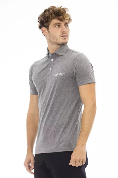 Gray Cotton Polo Shirt