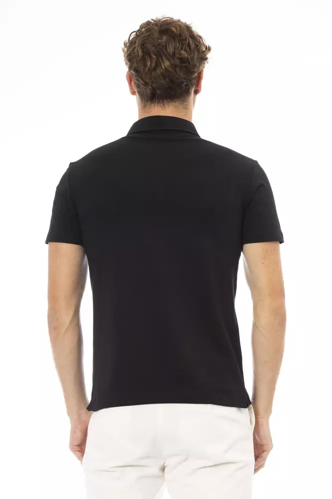 Black Cotton Polo Shirt