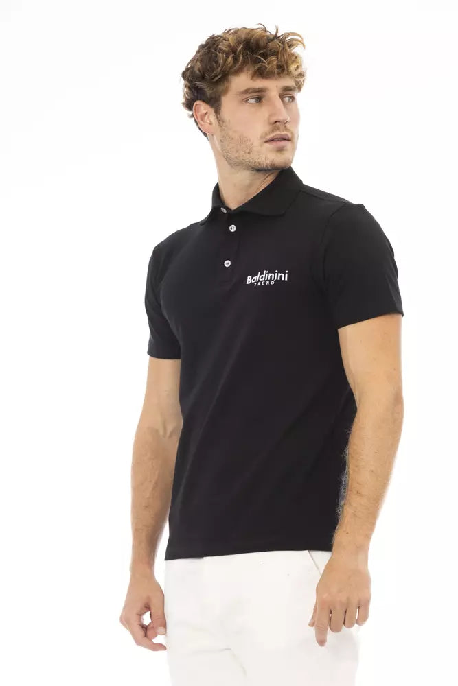 Black Cotton Polo Shirt