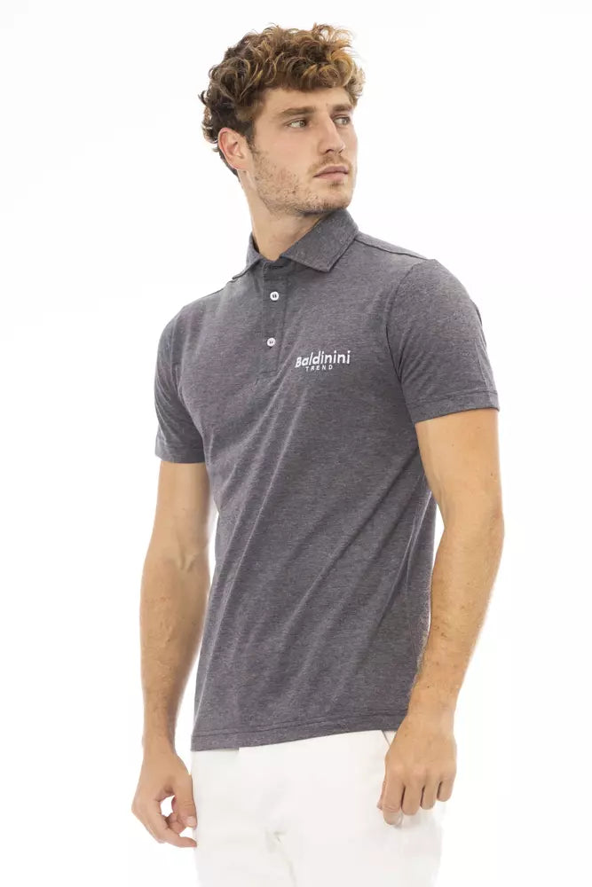 Gray Cotton Polo Shirt