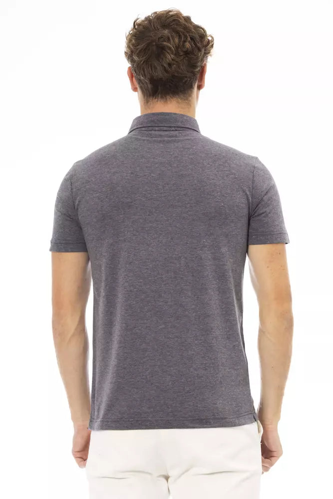 Gray Cotton Polo Shirt