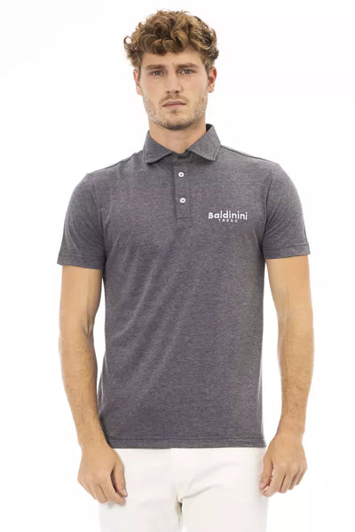 Gray Cotton Polo Shirt