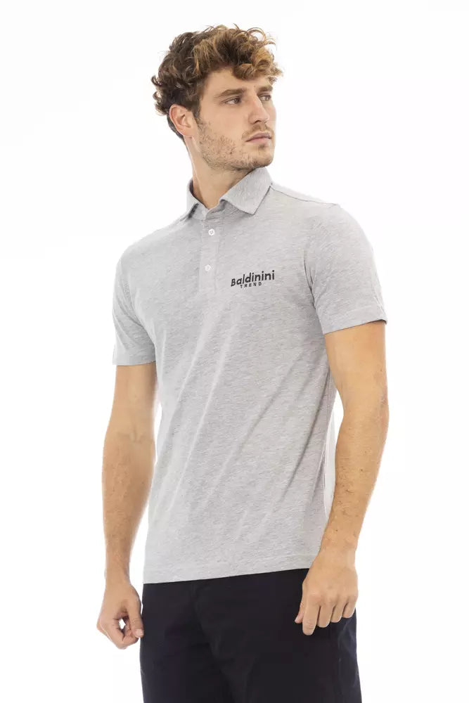 Gray Cotton Polo Shirt