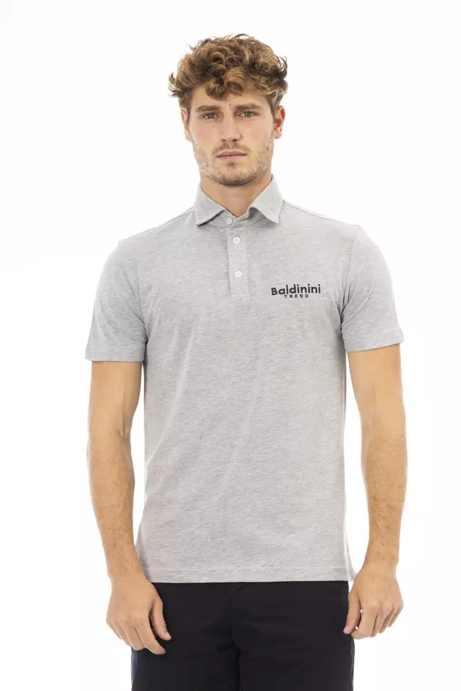 Gray Cotton Polo Shirt