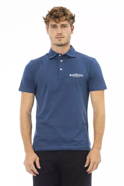 Blue Cotton Polo Shirt