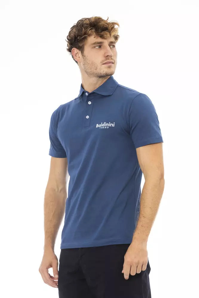 Blue Cotton Polo Shirt