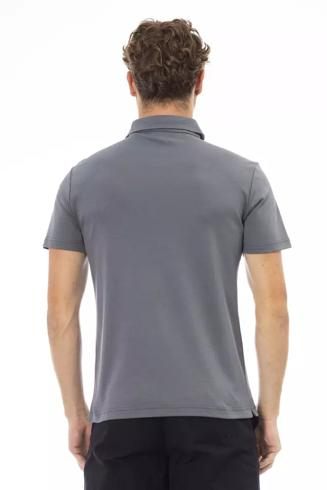 Gray Cotton Polo Shirt