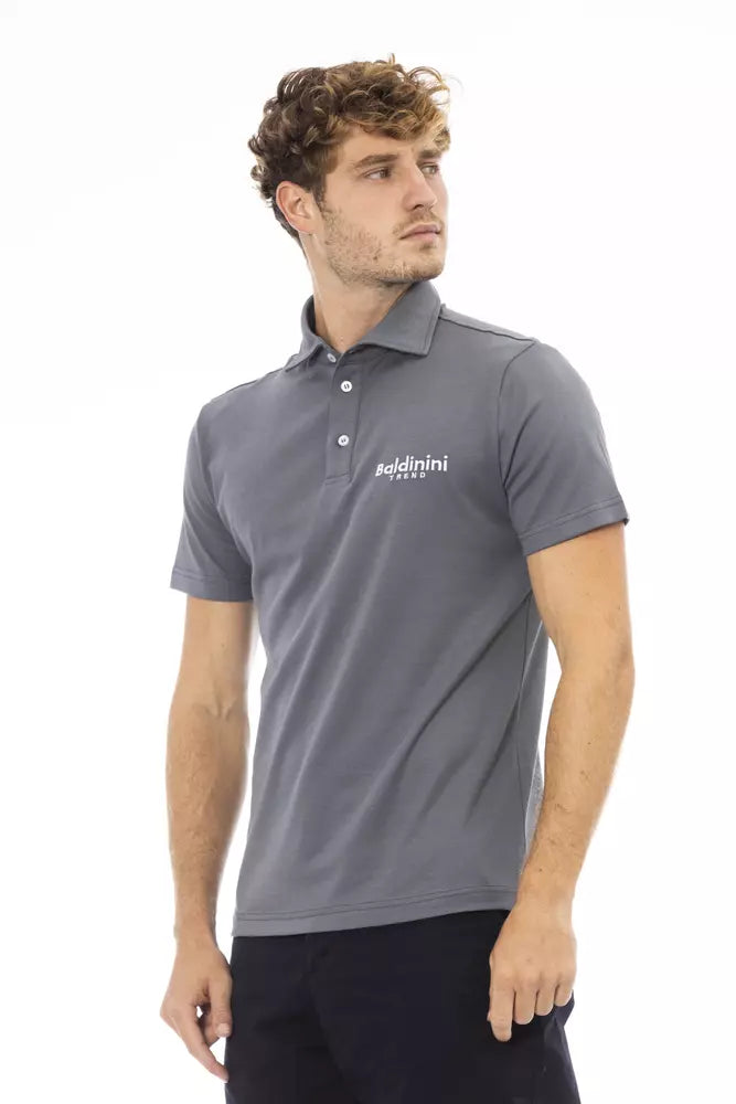 Gray Cotton Polo Shirt