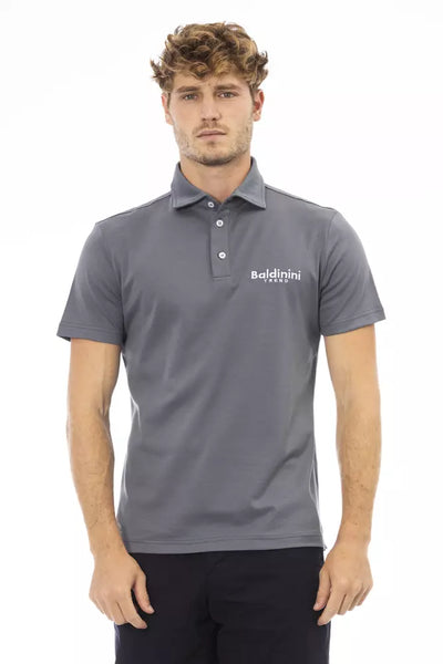 Gray Cotton Polo Shirt