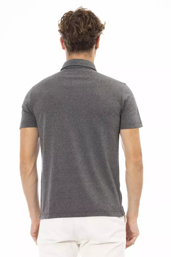 Gray Cotton Polo Shirt