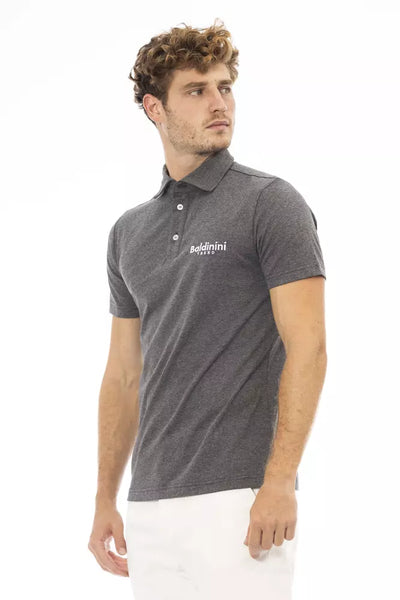 Gray Cotton Polo Shirt