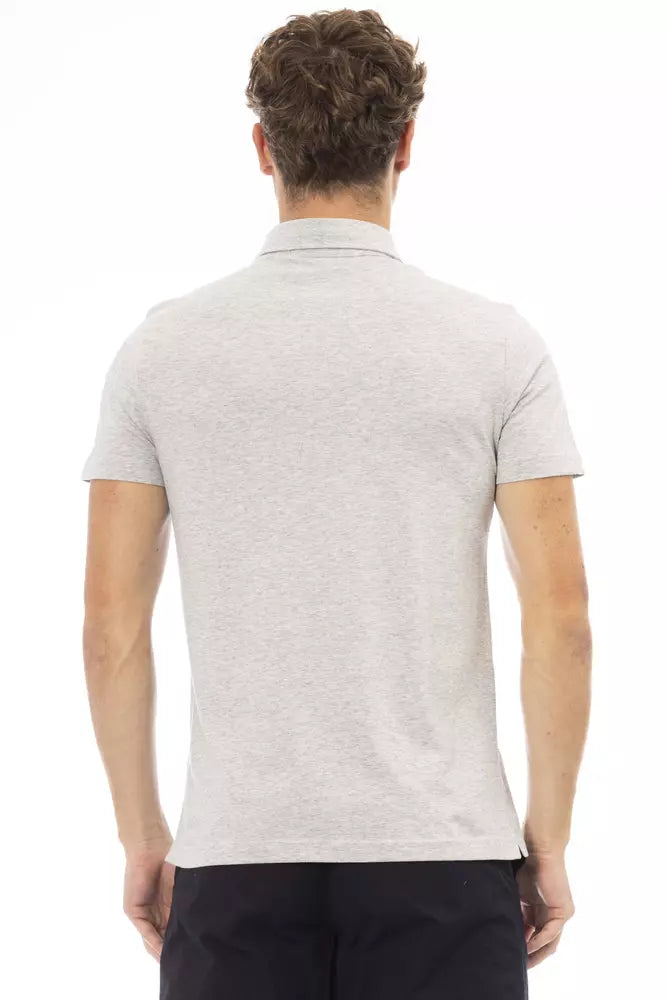 Gray Cotton Polo Shirt