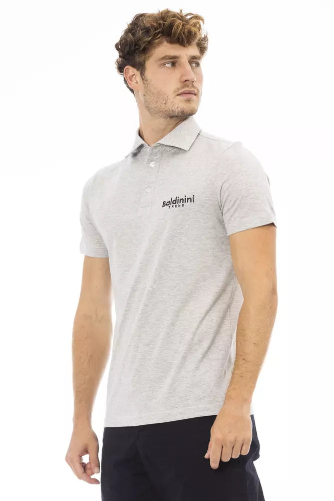 Gray Cotton Polo Shirt