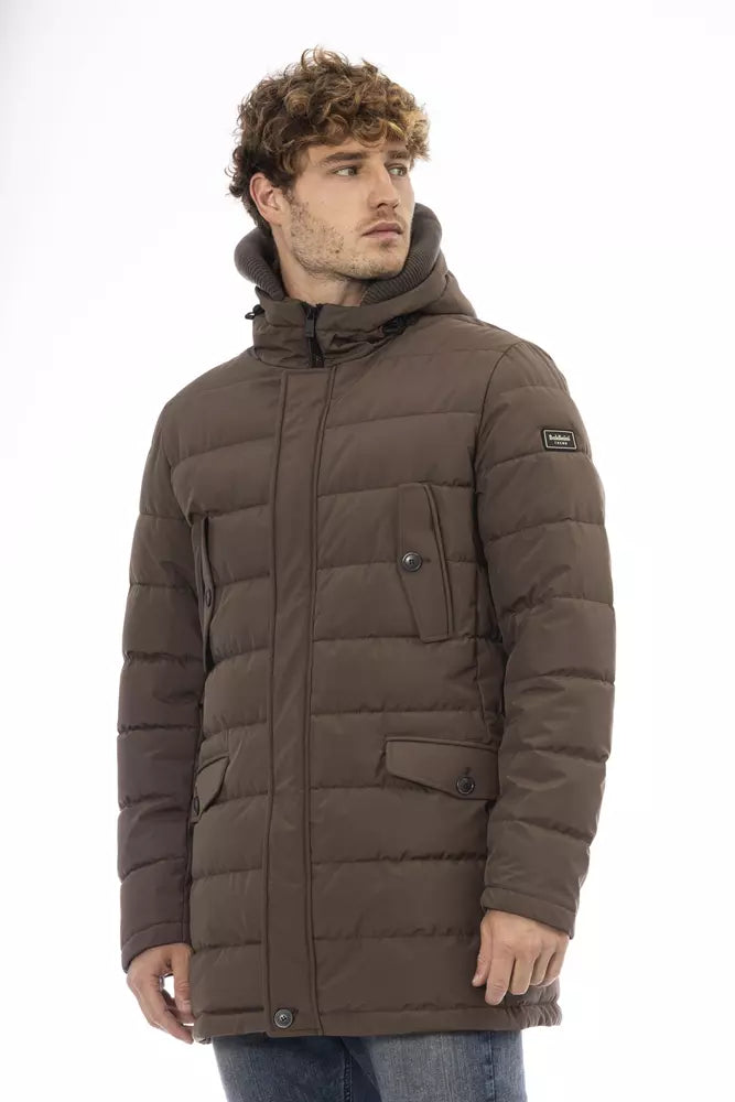 Baldinini Trend Elite Hooded Brown Jacket