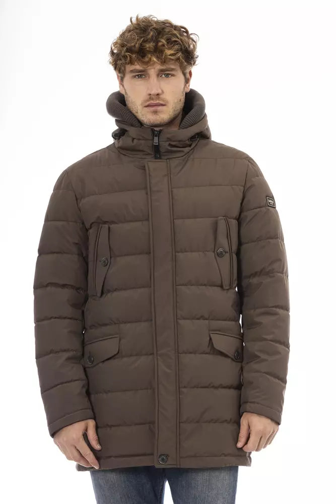 Baldinini Trend Elite Hooded Brown Jacket