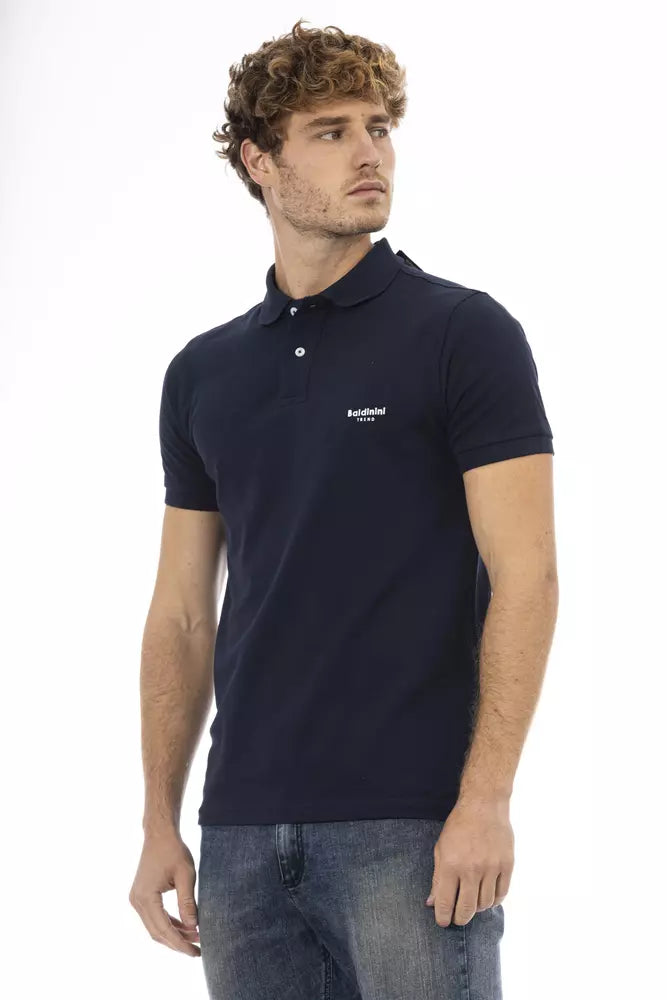 Blue Cotton Polo Shirt