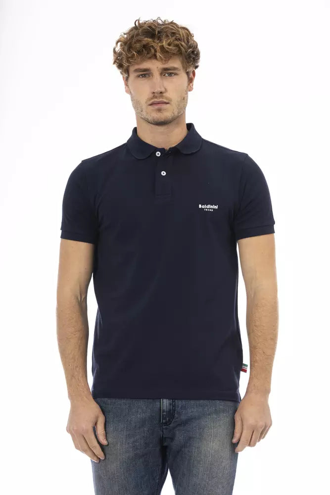 Blue Cotton Polo Shirt