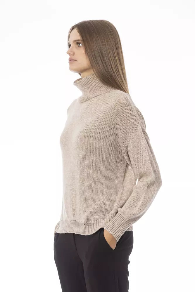 Beige Viscose Sweater