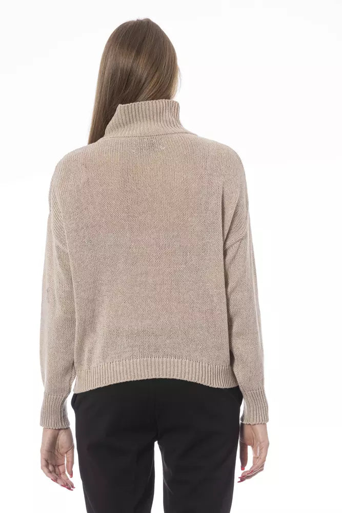 Beige Viscose Sweater