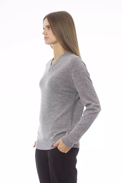 Baldinini Trend Chic V-Neck Monogram Sweater