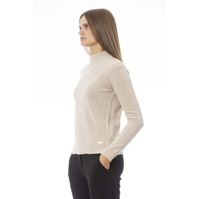 Beige Fabric Sweater