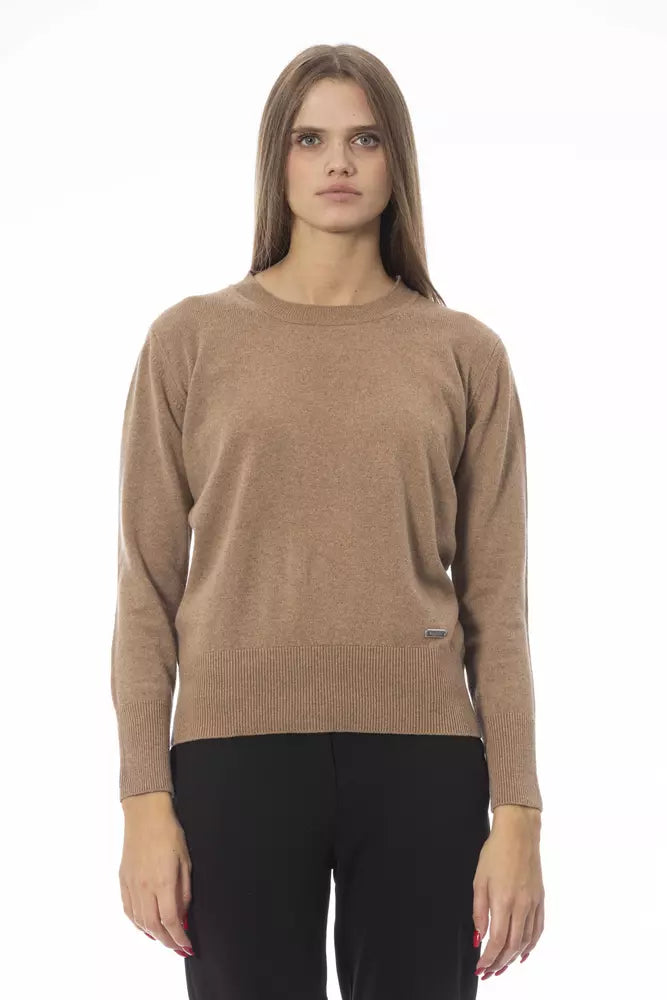 Baldinini Trend Beige Wool-Cashmere Sweater