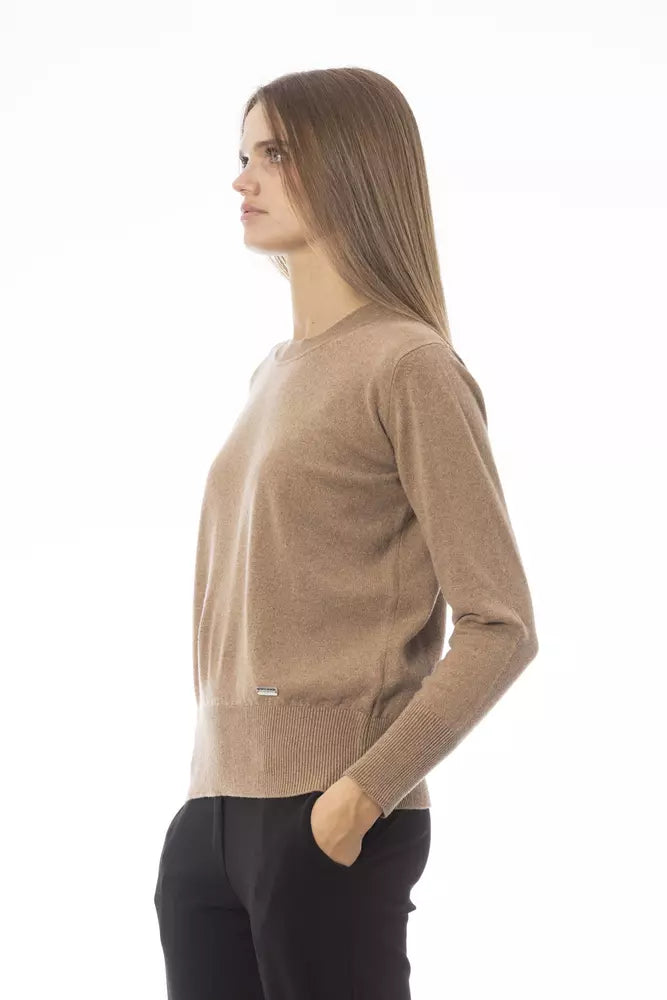 Baldinini Trend Beige Wool-Cashmere Sweater