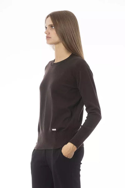 Baldinini Trend Wool-Cashmere Brown Sweater