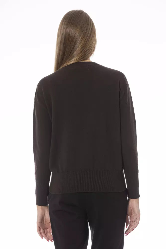 Baldinini Trend Wool-Cashmere Brown Sweater