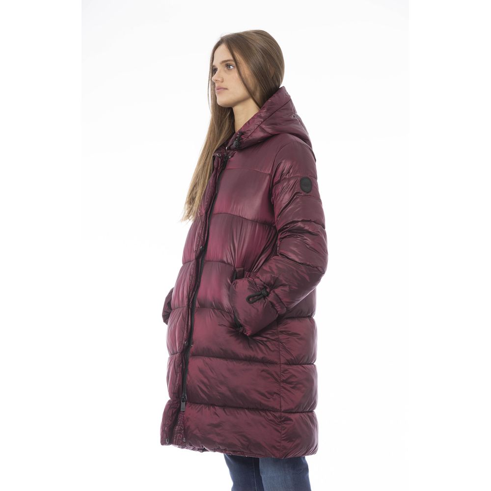 Burgundy Nylon Jackets & Coat