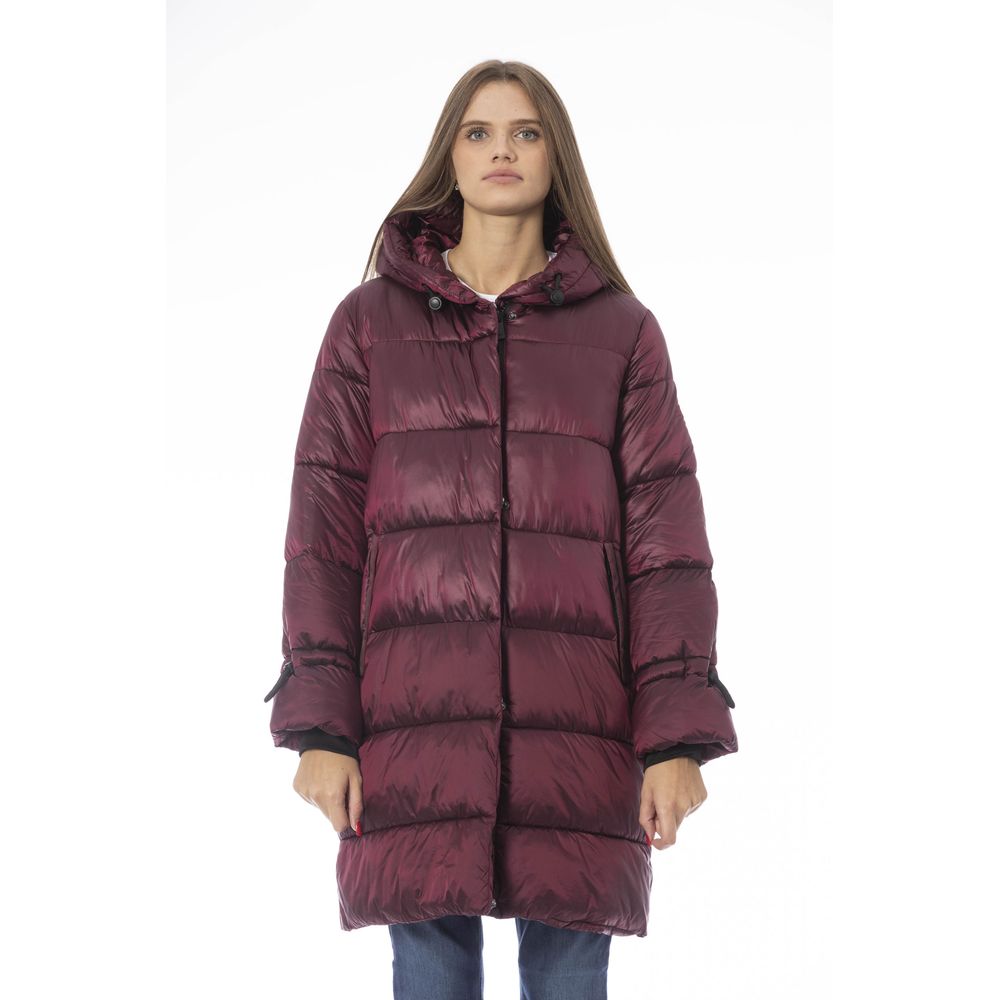 Burgundy Nylon Jackets & Coat