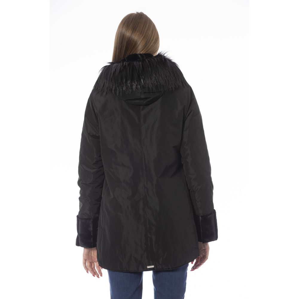 Black Polyester Jackets & Coat