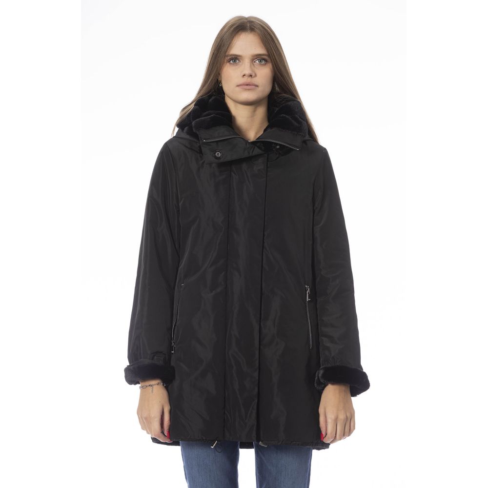 Black Polyester Jackets & Coat