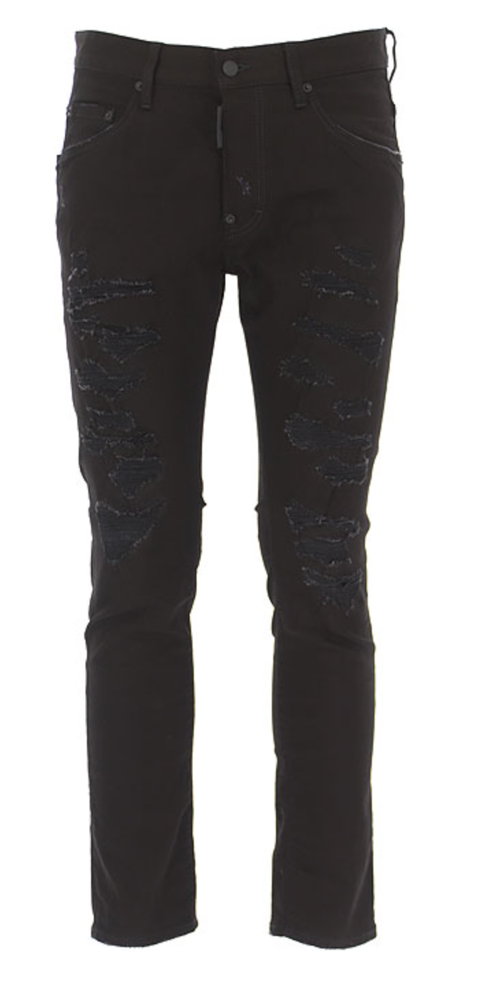 Black Cotton Jeans & Pant