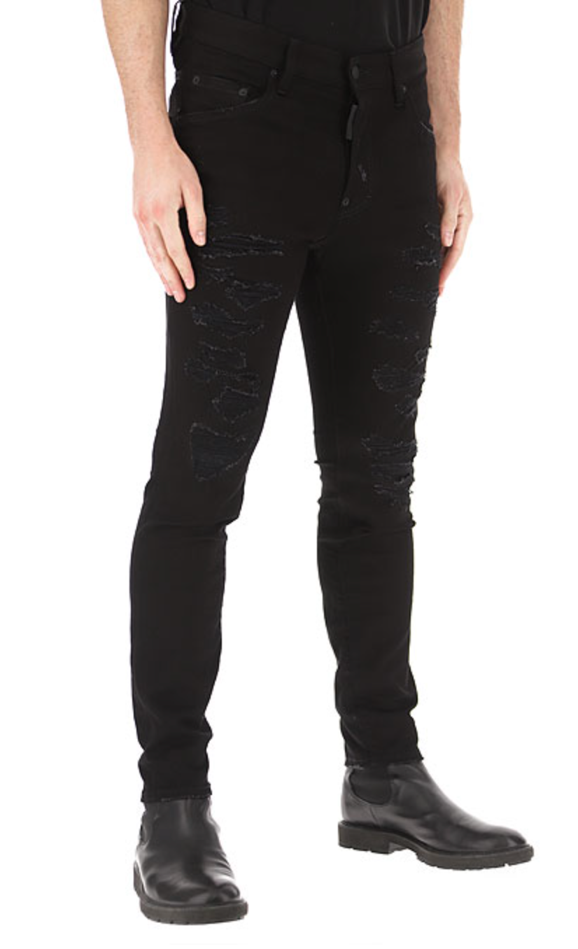 Black Cotton Jeans & Pant