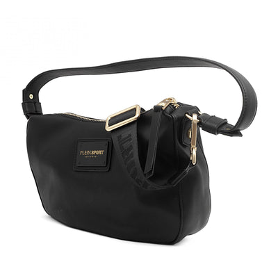 Black Polyethylene Crossbody Bag