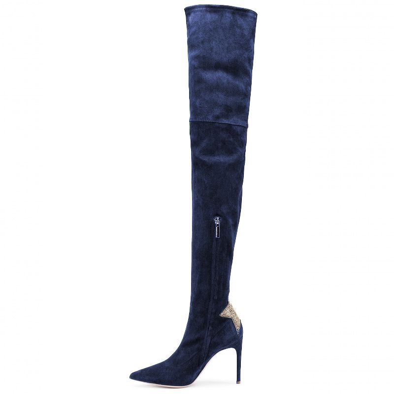 Blue Leather Di Calfskin Boot