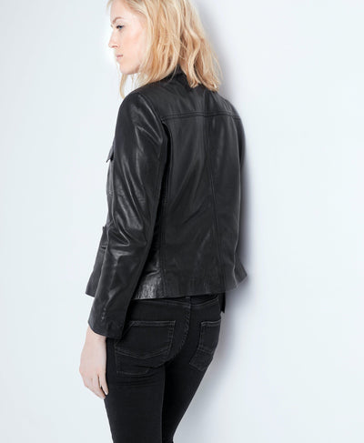 Black Lambskin Jacket Coat