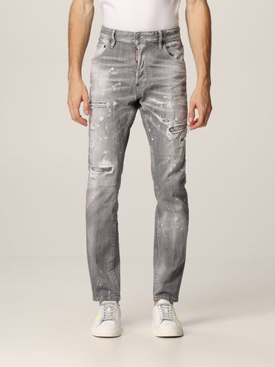 Gray Cotton Jeans & Pant