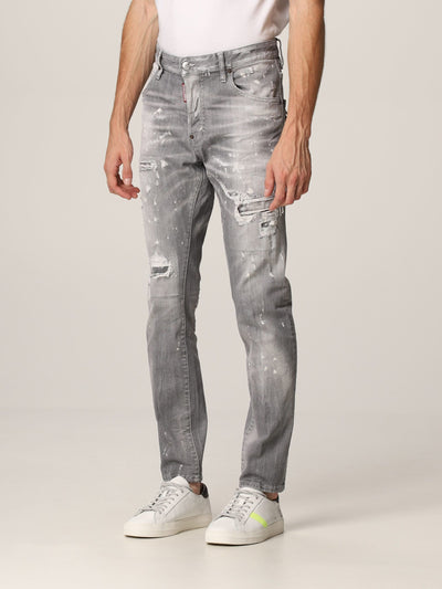 Gray Cotton Jeans & Pant