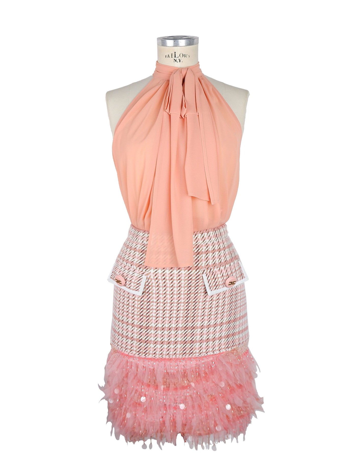 Pink Polyester E Cotton Dress