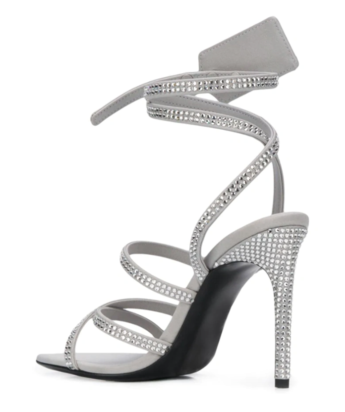 Gray Leather Di Calfskin Sandal