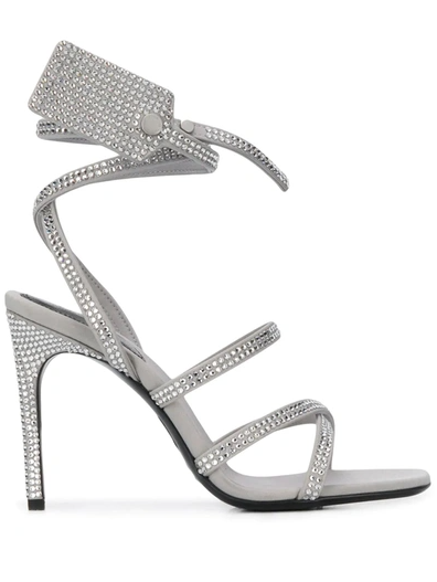 Gray Leather Di Calfskin Sandal