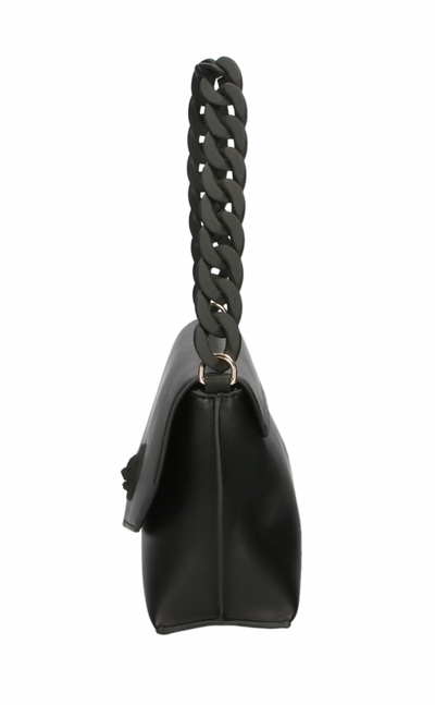 Black Polyethylene Crossbody Bag