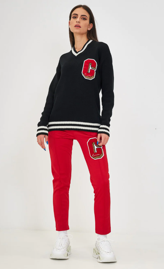 Red Polyester Jeans & Pant