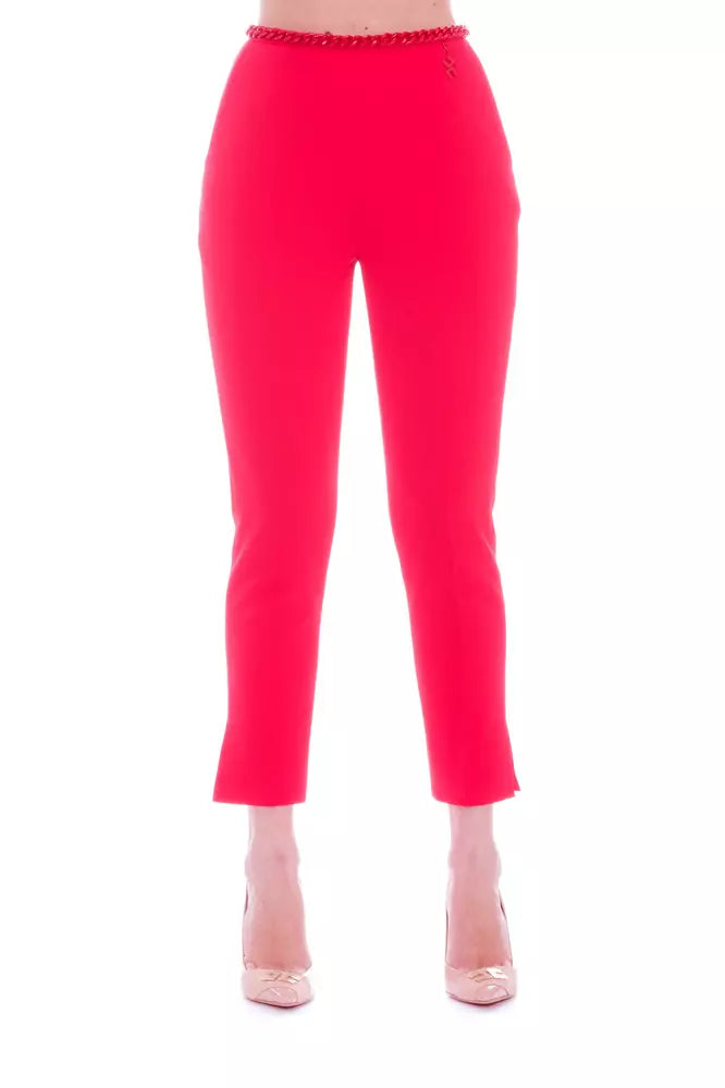 Red Polyester Jeans & Pant