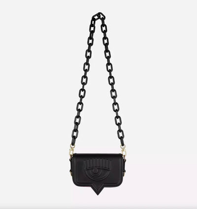 Black Polyethylene Crossbody Bag