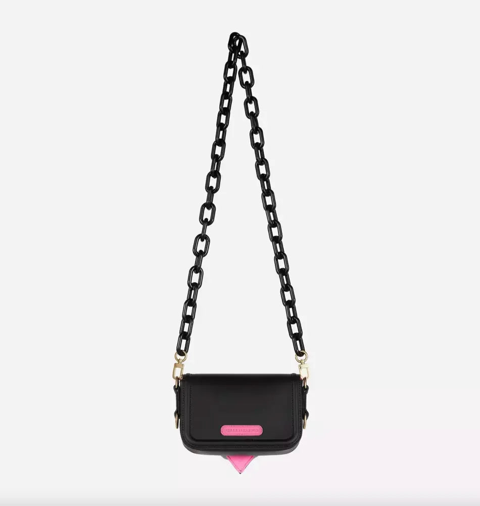 Black Polyethylene Crossbody Bag