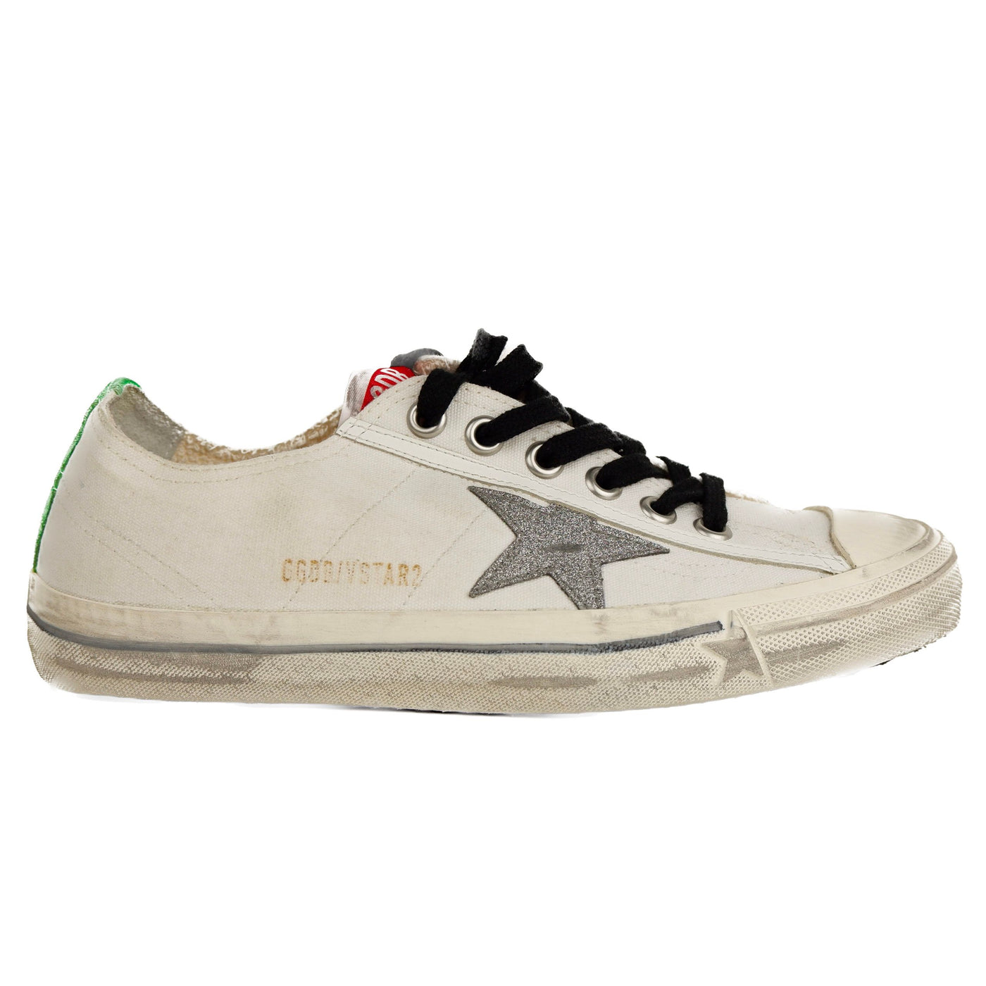 White Fabric E Leather Sneaker