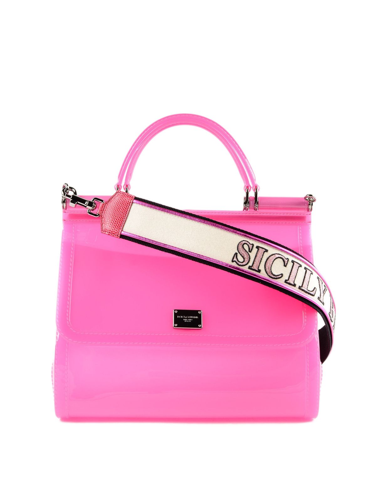 Pink Pvc Crossbody Bag